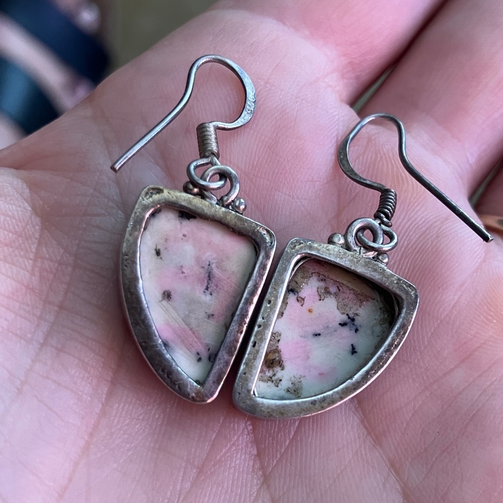 Dendritic Agate Sterling Silver Earrings - Picture 8 of 8
